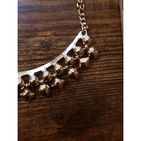 Givenchy Gold tone Statement Necklace Rhinestone Dangle Collar Chain Runway - Picture 15 of 16